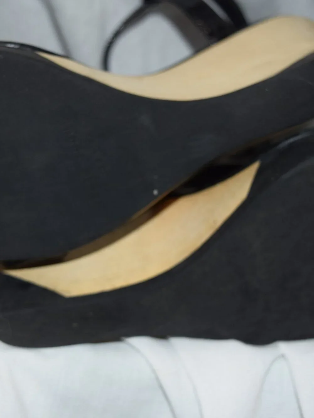 Kate Spade New York Wood Wedge Strappy Platform Sandals Black Size 8M